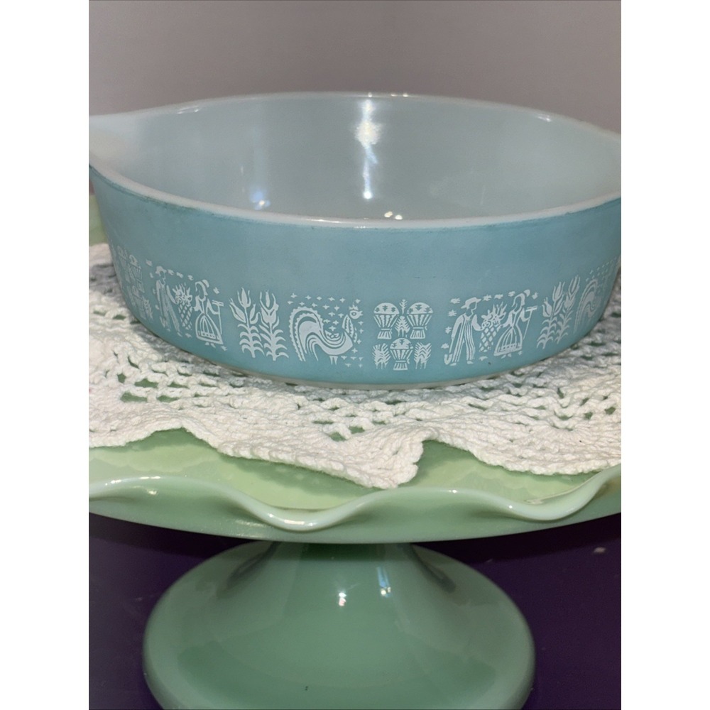 Pyrex Butterprint Casserole Set 471-475 w/Lids 1959-1968 - Picture 5 of 13